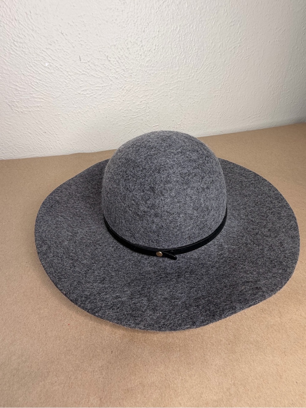 World Market gray wool wide brim hat